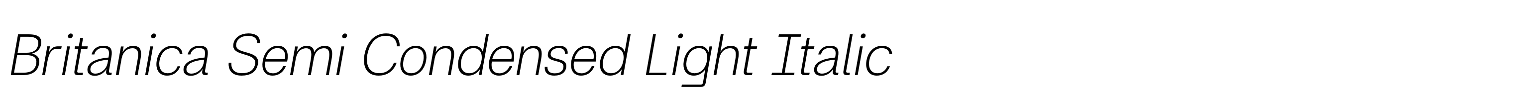 Britanica Semi Condensed Light Italic